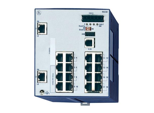 OpenRail RS30 16xTX 2xGIGA (RJ+RJ) 0-60°C 9,6-60VDC Enhanced, GL approved